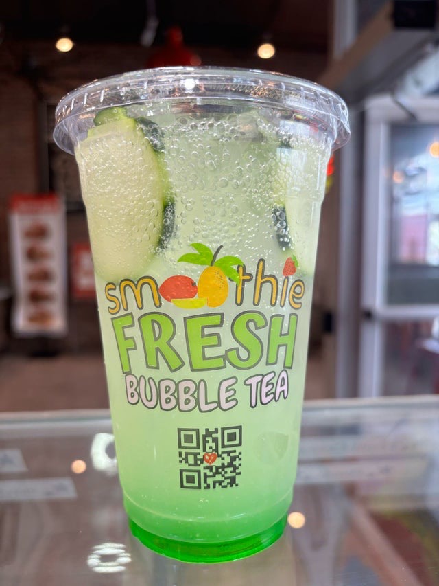 The Cucumber Green Apple Sparkly at Ananda Kitchen, Langley Park