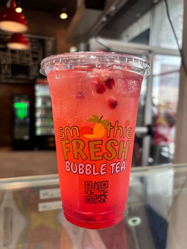 The Pomegranate Cherry Sparkly at Ananda Kitchen, Langley Park
