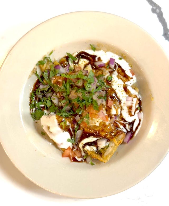 Samosa Chaat at Ananda Kitchen, Langley Park
