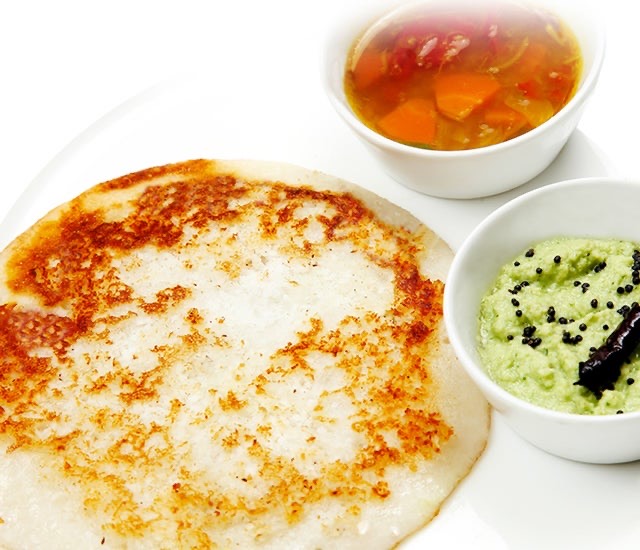 Uttapam (Plain) with Sambar & Chutney at Ananda Kitchen, Langley Park