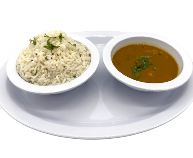 Sambar & Jeera Rice Platter (12 oz size Sambar and 12 oz size Rice) at Ananda Kitchen, Langley Park
